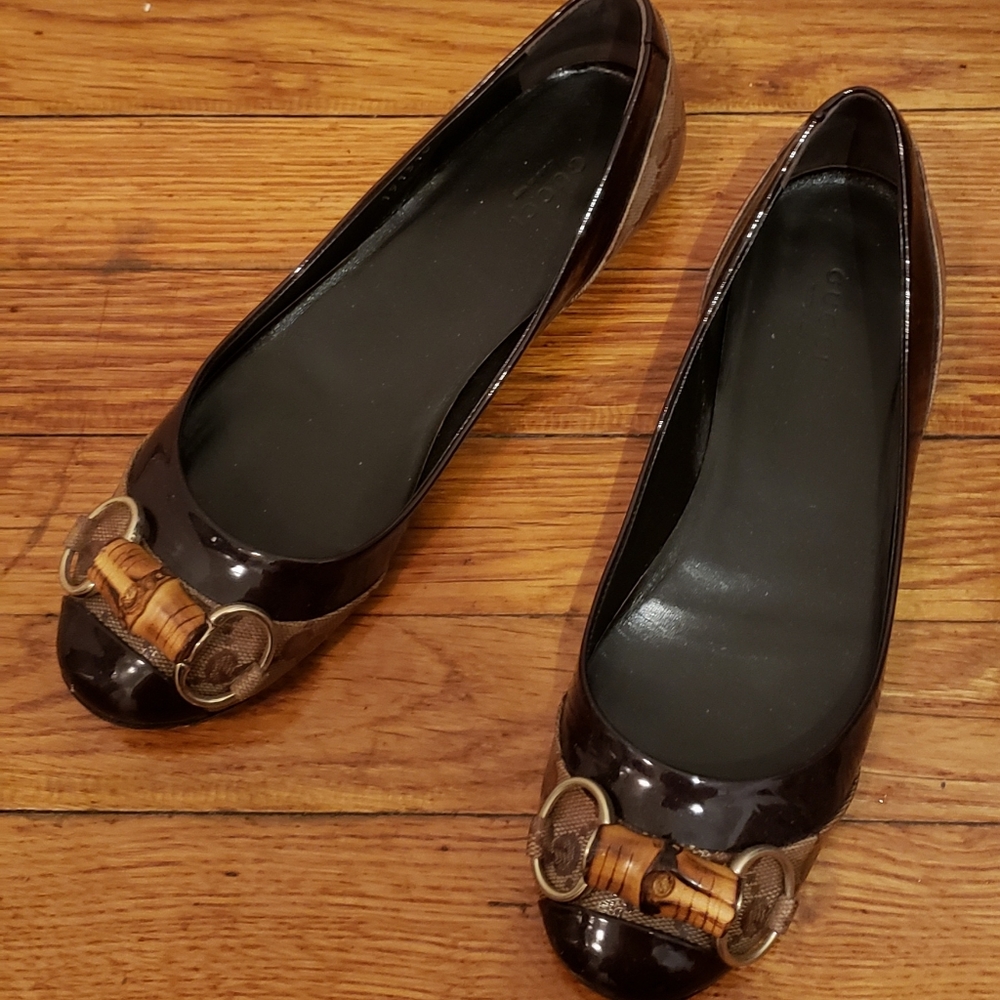 Gucci Horsebit Flats Purple Guccisima